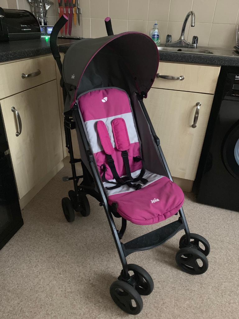 joie pink and grey stroller